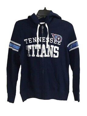 Tennessee Titans Womens Small Sequin Accents Zip Front Hooded Sweatshirt
